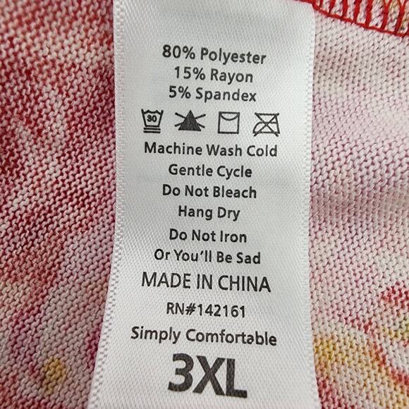 LuLaRoe Caroline Cardigan Sweater Women 3XL Pink Rose Floral Pockets Long Sleeve - Picture 7 of 8